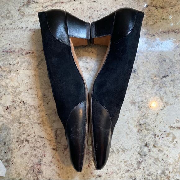 Silvia Fiorentina Cap Toe Blk Luxury Suede Leather Spectator Heel Italy 9.5N - Picture 5 of 15